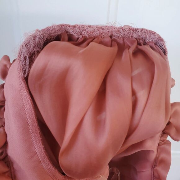 House of Cb Palais Rouge Ruched Organza Corset Pink 100% Pure Silk Women's Small - Picture 13 of 15